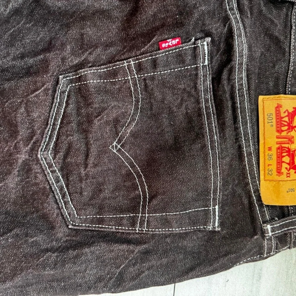 Nudie Jeans black jeans with white stitching Size 36x32 #nudie #denim sku10